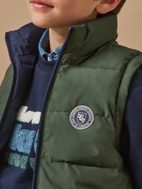 Doudoune sans manches réversible garçon Vert chasse 3 - vertbaudet enfant 
