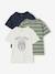 Lot 3 T-shirt manches courtes bleu pétrole+caramel+marine+noix de pécan+vert sauge 34 - vertbaudet enfant 