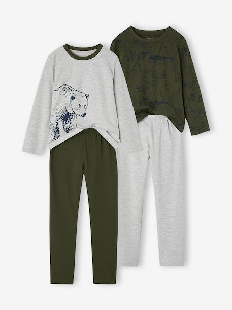 Lot de 2 pyjamas garçon vert sapin 1 - vertbaudet enfant 