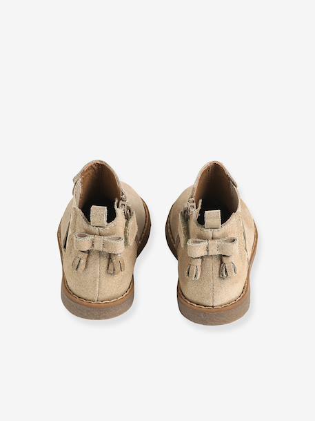 Chaussures premiers pas bébé boots cuir jaune d'or+noir 6 - vertbaudet enfant 