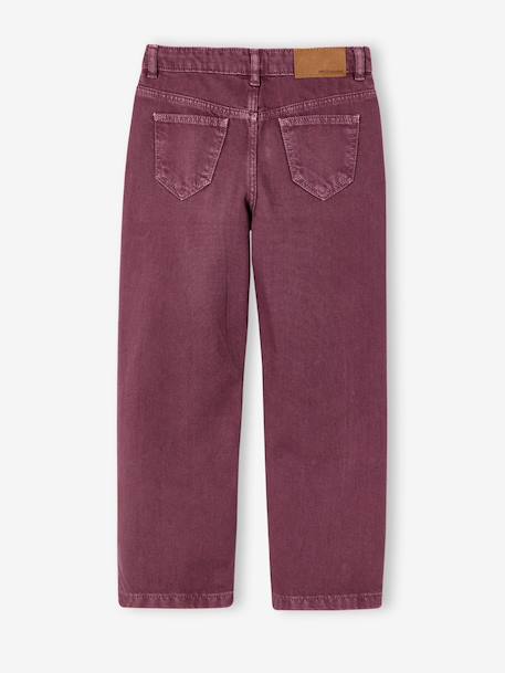 Pantalon mom fille brodé prune+rose poudré+vert de gris 2 - vertbaudet enfant 