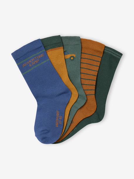 Lot de 5 chaussettes garçon kaki 2 - vertbaudet enfant 
