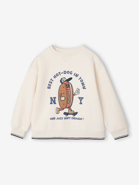 Sweat col rond garçon écru 1 - vertbaudet enfant 
