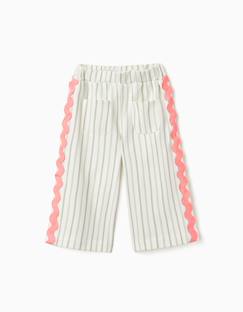 Bébé-Pantalon, jean-Pantalon en coton à rayures avec galon ric rac