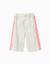 Pantalon en coton à rayures avec galon ric rac Beige clair 1 - vertbaudet enfant 