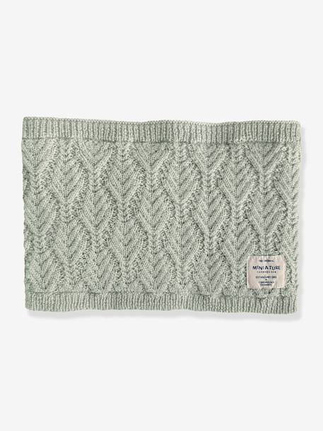 Cache-cou en laine mérinos MATGOI enfants MINI A TURE doublé gris ardoise+marine+prune+vieux rose 1 - vertbaudet enfant 