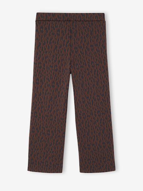 Pantalon fille jacquard chocolat 4 - vertbaudet enfant 