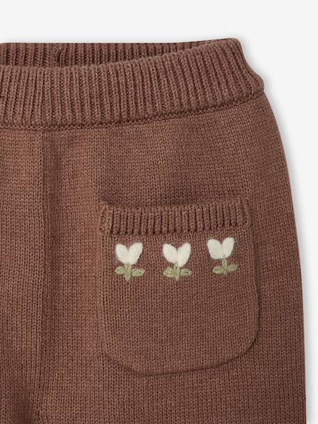 Pantalon bébé fille tricot chocolat 3 - vertbaudet enfant 