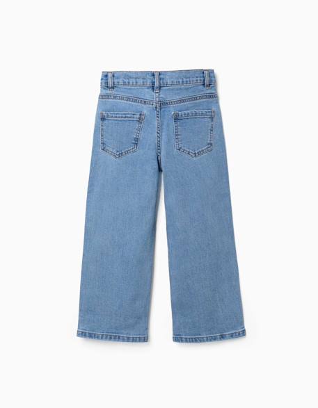 Pantalon en jean à coupe droite avec 5 poches Bleu+Bleu foncé 2 - vertbaudet enfant 