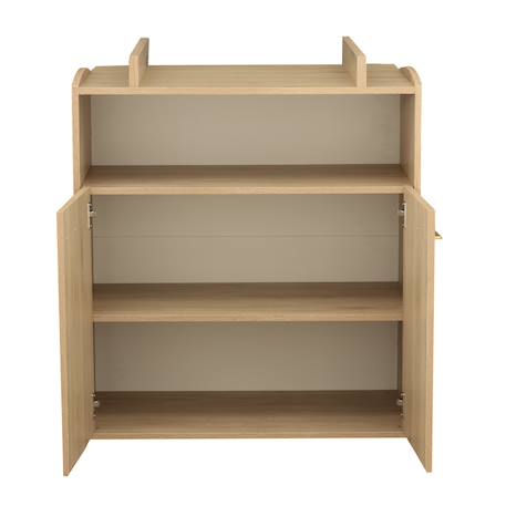 Commode à langer 2 portes et une niche décor bois hêtre - adele Marron 3 - vertbaudet enfant 