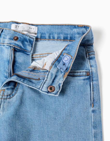 Pantalon en jean à coupe droite avec 5 poches Bleu+Bleu foncé 3 - vertbaudet enfant 