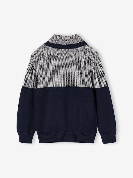 Pull col snood garçon marine+vert 2 - vertbaudet enfant 