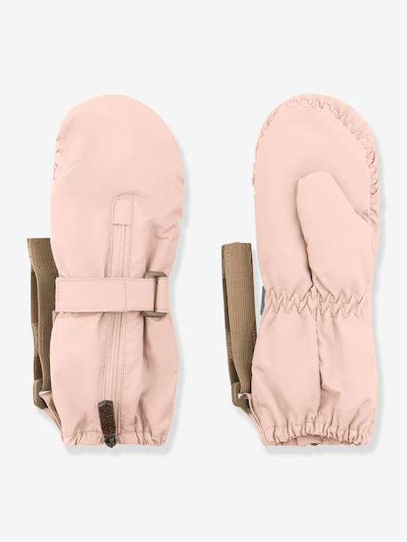 Moufles enfant avec doublure polaire MATCESAR MINI A TURE caramel+marine+vieux rose 5 - vertbaudet enfant 