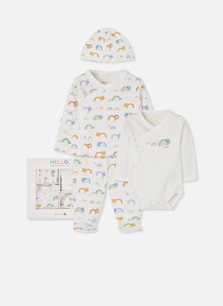 Bébé-Ensemble-Lot maille bébé imprimé arc-en-ciel et animaux