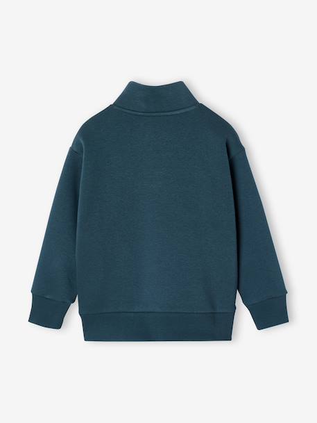 Sweat col camionneur garçon bleu canard+jaune 2 - vertbaudet enfant 