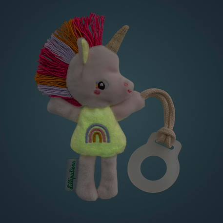 Doudou attache sucette jack mini ami de la nuit Blanc, rose, jaune+Orange, rouge, blanc+Rose, blanc 3 - vertbaudet enfant 