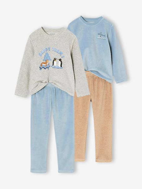 Lot de 2 pyjamas garçon bleu glacier 1 - vertbaudet enfant 