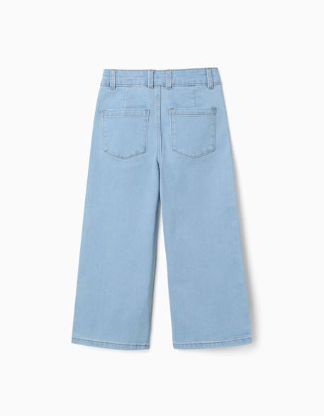 Jean à jambe large avec poches devant et derrière Bleu clair 2 - vertbaudet enfant 