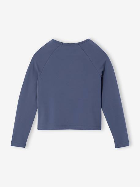 T-shirt manches longues technique fille bleu moyen 2 - vertbaudet enfant 