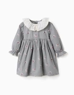 Bébé-Robe, jupe-Robe en coton à motif vichy et imprimé floral