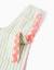 Pantalon en coton à rayures avec galon ric rac Beige clair 4 - vertbaudet enfant 