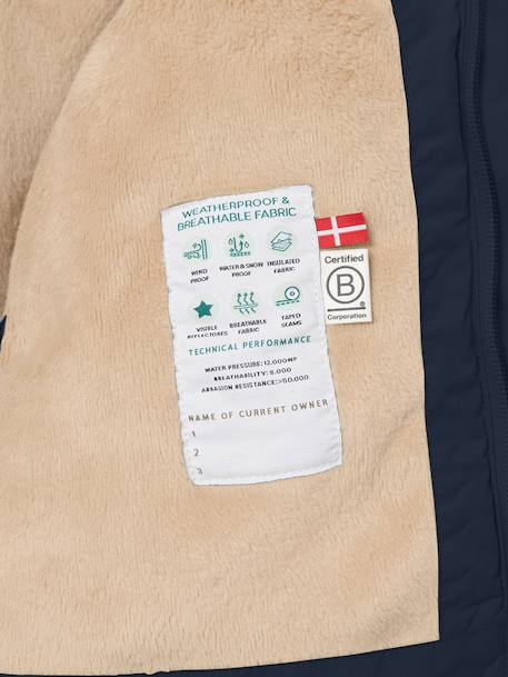 Veste d'hiver avec doublure polaire MATWALLY enfants MINI A TURE bleu foncé+bleu grisé+caramel+marine+prune+vert sauge+vieux rose+violet 20 - vertbaudet enfant 