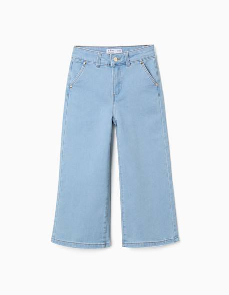 Jean à jambe large avec poches devant et derrière Bleu clair 1 - vertbaudet enfant 