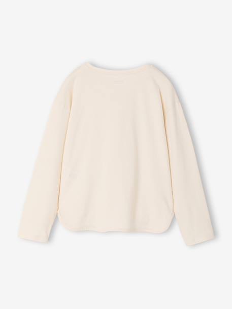 T-shirt manches longues enfant fille écru 2 - vertbaudet enfant 