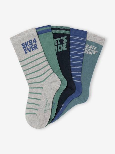 Lot de 5 chaussettes garçon gris chiné 2 - vertbaudet enfant 