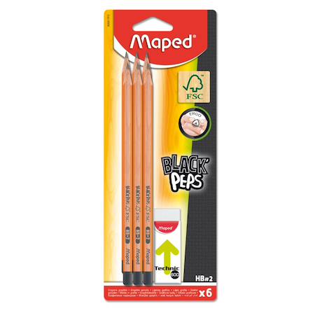 Crayons graphite black peps bois Gris 1 - vertbaudet enfant 