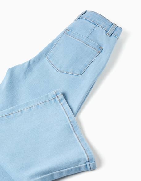 Jean à jambe large avec poches devant et derrière Bleu clair 4 - vertbaudet enfant 