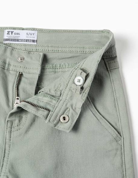 Pantalon à jambe large en sergé avec quatre poches Blanc+Mauve clair+Vert 11 - vertbaudet enfant 