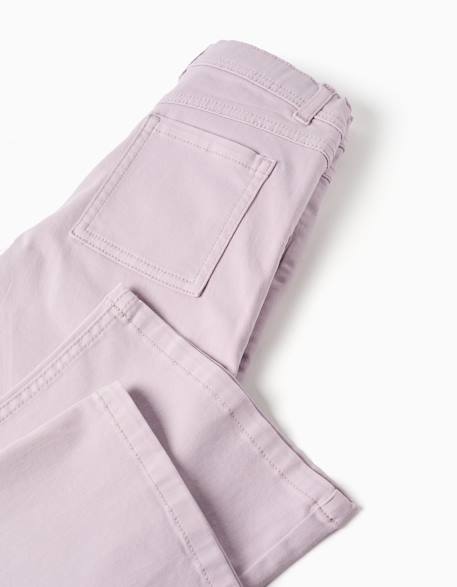 Pantalon à jambe large en sergé avec quatre poches Blanc+Mauve clair+Vert 8 - vertbaudet enfant 