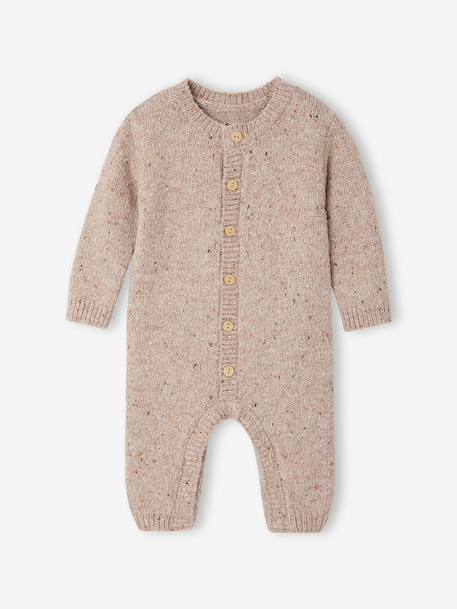 Ensemble combinaison et doudou naissance beige chiné 2 - vertbaudet enfant 