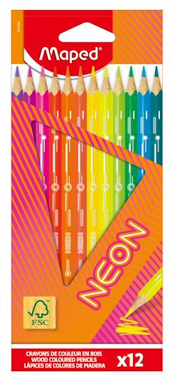 Jouet-Papeterie-Crayons de couleur neon