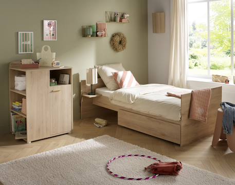 Lit combiné 60x120 évolutif en 90x190 décor bois hêtre - adele Marron 4 - vertbaudet enfant 