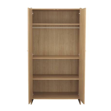 Armoire 2 portes décor bois hêtre - adele Marron 3 - vertbaudet enfant 