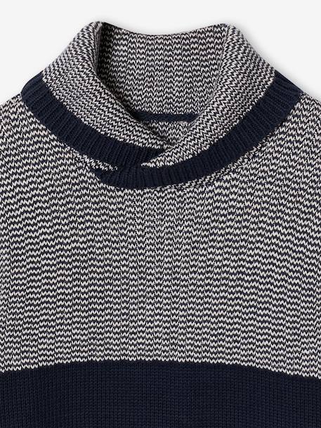 Pull col snood garçon marine+vert 3 - vertbaudet enfant 
