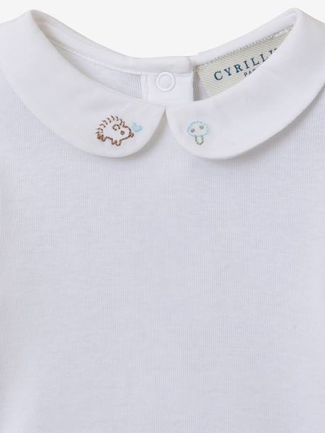 Body manches longues col brodé blanc 3 - vertbaudet enfant 