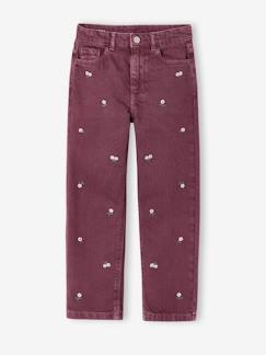 Pantalon mom fille brodé  - vertbaudet enfant