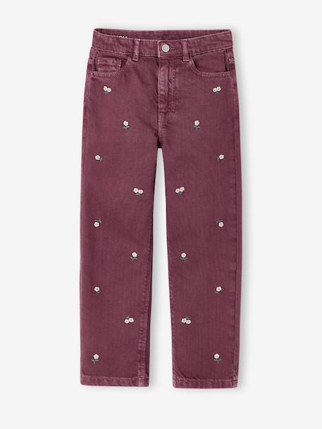Pantalon mom fille brodé  - vertbaudet enfant