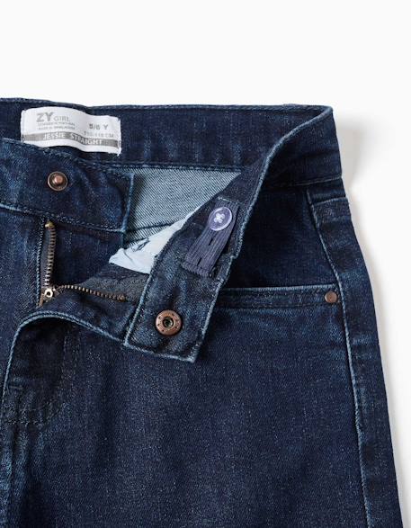 Pantalon en jean à coupe droite avec 5 poches Bleu+Bleu foncé 7 - vertbaudet enfant 