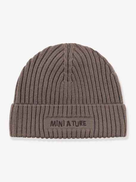 Bonnet en laine mérinos enfants MATBOJE MINI A TURE bleu foncé+gris+prune 3 - vertbaudet enfant 