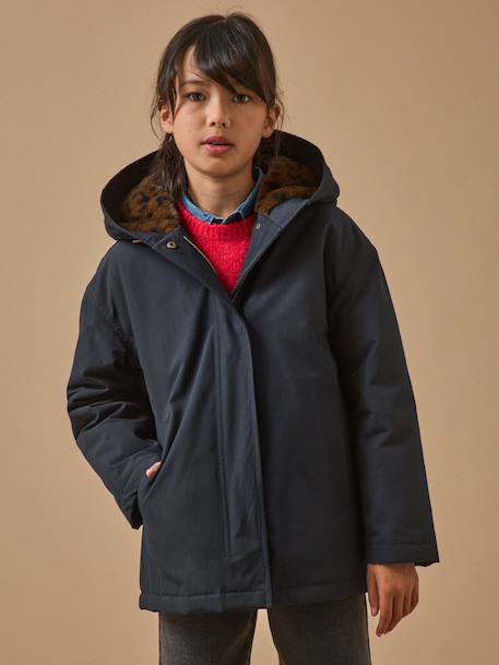 Parka doublée léopard fille Marine 4 - vertbaudet enfant 