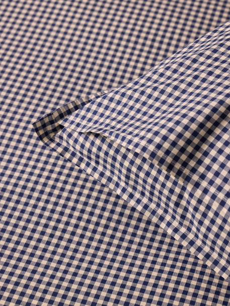 Taie d'oreiller percale de coton 'vichy' Vichy curry+Vichy marine 6 - vertbaudet enfant 