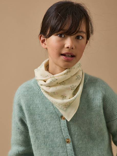 Foulard imprimé en laine fille Bleu grise+Ecru 5 - vertbaudet enfant 