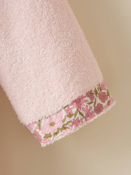 Peignoir enfant en éponge et tissu liberty Blanc doux+Rose pale 6 - vertbaudet enfant 