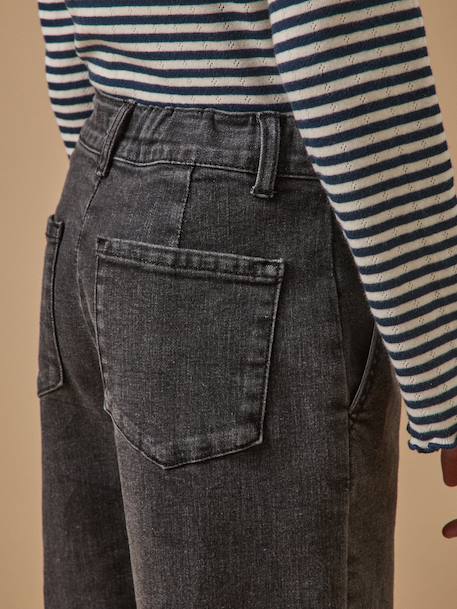 Pantalon large en denim fille Denim bleu+Denim gris fonce 7 - vertbaudet enfant 
