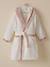 Peignoir enfant en éponge et tissu liberty Blanc doux+Rose pale 3 - vertbaudet enfant 