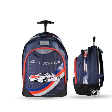Sac à dos scolaire à roulettes 2 compartiments Phileas - 45 cm Bleu 1 - vertbaudet enfant 